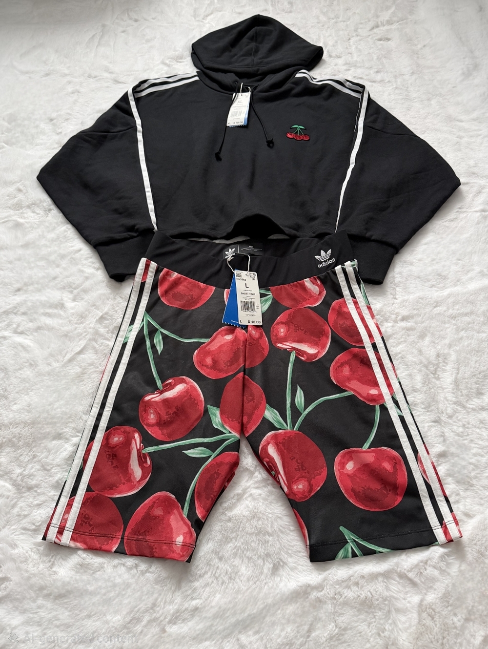 NWT Adidas x HER Studio London Cherry Hoodie & Short Tights - Picture 6 of 7